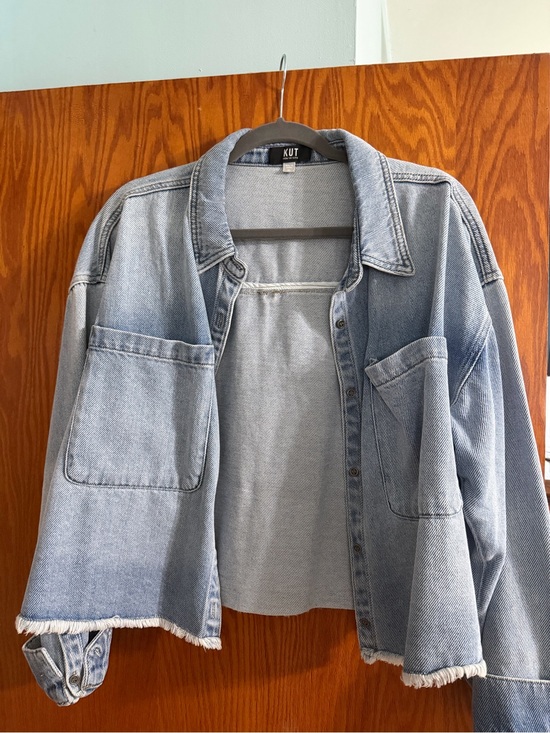 Kut from the Kloth Jackets & Blazers - Kut from the Kloth Light Blue Denim Jacket with Raw Hem